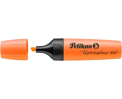 Pelikan Subrayador Textmarker 490 - Base de Agua - 3 Anchos de Trazo - Color Naranja Fluorescente