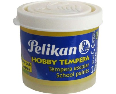 Pelikan Tempera Escolar Frasco 40ml - Facil de Lavar - Ideal para Actividades Escolares - Color Amarillo