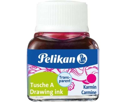Pelikan Tinta China 523 10ml N.2 - Botella de 10ml - Ideal para Dibujo y Caligrafia - Color Carmin
