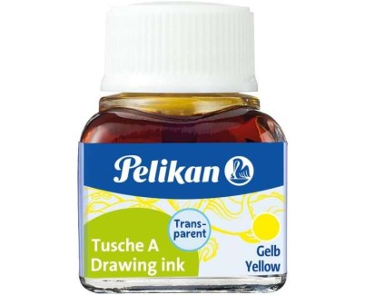 Pelikan Tinta China 523 10ml N.5 - Botella de 10ml - Resistente al Agua - Ideal para Dibujo y Caligrafia - Color Amarillo