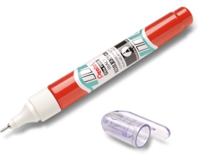 Pentel Boligrafo Corrector 7ml - Secado Rapido - Punta de Valvula Metalica - Cuerpo Color Rojo