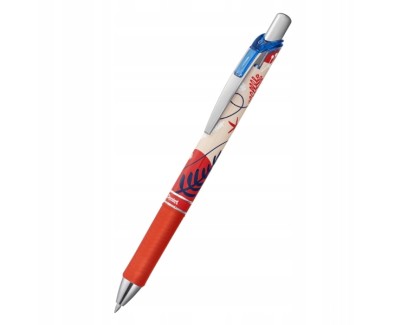 Pentel Energel Boligrafo de Tinta Gel Retractil 0.7mm - Trazo 0.35mm - Recargable - Grip de Agarre - Tinta Color Azul - Dise&ntilde;os Florales Japoneses