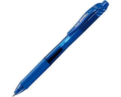 Pentel Energel X Boligrafo de Bola Retractil - Punta 0.7mm - Trazo 0.35mm - Tinta Gel - Recargable - Grip de Agarre - 50% de Materiales Reciclados - Color Azul