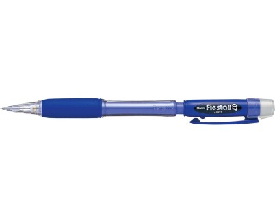 Pentel Fiesta II Portaminas HB 0.7mm con Goma - Incluye 2 Recargas - Grip de Goma - Dise&ntilde;o Ergonomico - Color Azul
