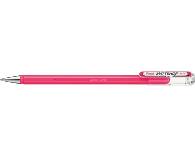 Pentel Mattehop Boligrafo de Bola - Punta 1mm - Trazo 0.5mm - Tinta de Gel Opaca - Fabricado con 55% de Materiales Reciclados - Color Rosa