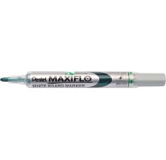 Pentel Maxiflo Rotulador para Pizarra Blanca - Punta de Bala - Ancho de Linea 2mm - Regulacion del Flujo de Tinta - 50% de Materiales Reciclados - Color Verde
