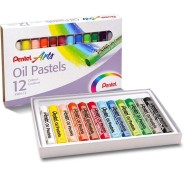 Pentel Oil Pastels Pack de 12 Pasteles Oleo - Blandos, Cremosos y de Secado Lento - Colores Surtidos