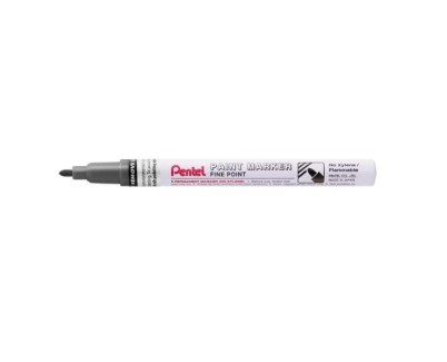 Pentel Paint Marker Marcador de Pintura - Punta Fina 2.9mm - Permanente en todas las Superficies - Resistente a Luz y Agua - Cuerpo de Aluminio - Color Negro Perla