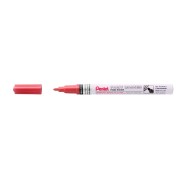 Pentel Paint Marker Marcador de Pintura - Punta Fina 2.9mm - Permanente en todas las Superficies - Resistente a Luz y Agua - Cuerpo de Aluminio - Color Rojo Perla