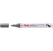 Pentel Paint Marker Marcador de Pintura - Punta Media 4.5mm - Permanente en todas las Superficies - Resistente a Luz y Agua - Cuerpo de Aluminio - Color Negro Perla