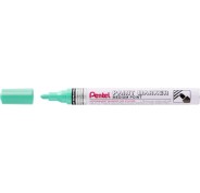 Pentel Paint Marker Marcador de Pintura - Punta Media 4.5mm - Permanente en todas las Superficies - Resistente a Luz y Agua - Cuerpo de Aluminio - Color Verde Perla