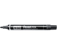 Pentel Pen N50 Rotulador Permanente - Punta de 4.3mm - Resistente a Agua y Luz - Color Negro