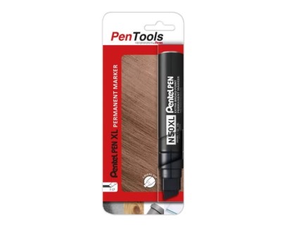 Pentel PenTools Pen N50XL Rotulador Permanente Industrial - Trazo 11-17mm - Punta Biselada Resistente y Duradera - Resistente a Agua y Luz - Color Negro