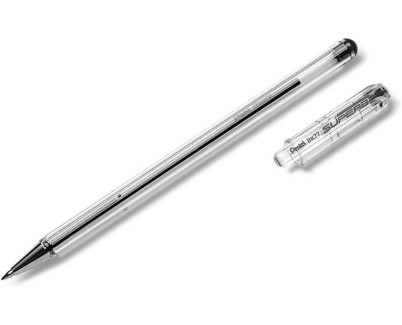 Pentel SuperB Boligrafo de Bola - Punta Fina 0.7mm - Trazo 0.35mm - Tinta con Base de Aceite - Color Negro