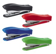 Petrus 200 Liliput Recycled Grapadora + 1 Caja de 1.000 Grapas 23/6 - Hasta 12 Hojas - Grapas 23/6 - Fabricada con un 85% de Plastico Reciclado - Grapado Cerrado y Clavado - Colores Surtidos