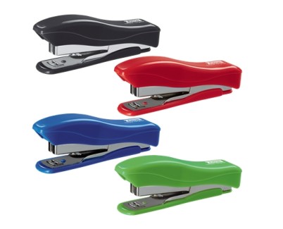 Petrus 200 Liliput Recycled Grapadora + 1 Caja de 1.000 Grapas 23/6 - Hasta 12 Hojas - Grapas 23/6 - Fabricada con un 85% de Plastico Reciclado - Grapado Cerrado y Clavado - Colores Surtidos