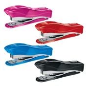 Petrus 200 Liliput WOW Grapadora + 1 Caja de 1.000 Grapas 23/6 - Hasta 12 Hojas - Grapas 23/6 - Grapado Cerrado y Clavado - Colores Surtidos