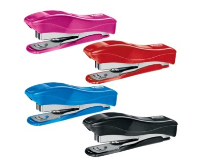 Petrus 200 Liliput WOW Grapadora + 1 Caja de 1.000 Grapas 23/6 - Hasta 12 Hojas - Grapas 23/6 - Grapado Cerrado y Clavado - Colores Surtidos