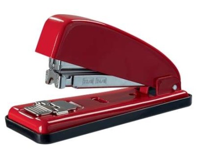 Petrus 226 Grapadora Metalica + Caja de 200 Grapas - Hasta 30 Hojas - Grapado Cerrado, Abierto y Clavado - Color Rojo