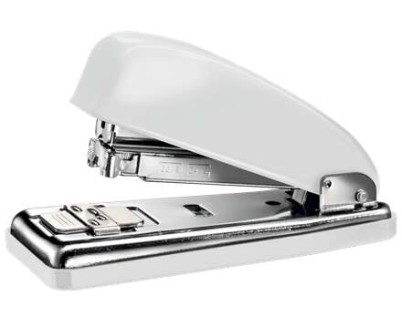 Petrus 226 WOW Grapadora Metalica + Caja de 200 Grapas - Hasta 30 Hojas - Grapado Cerrado, Abierto y Clavado - Color Blanco Metalizado