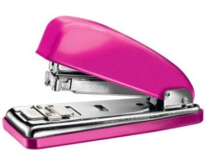 Petrus 226 WOW Grapadora Metalica + Caja de 200 Grapas - Hasta 30 Hojas - Grapado Cerrado, Abierto y Clavado - Color Fucsia Metalizado