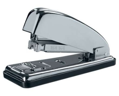 Petrus 230C Grapadora Metalica Retro - Hasta 30 Hojas - Grapado Cerrado, Abierto y Clavado - Color Cromado