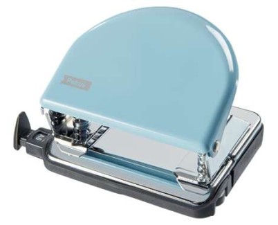 Petrus 52 Retro Taladro Perforador Metalico - Hasta 20 Hojas - Marcas de Formato - Facil Vaciado - Punzones 5.5mm - Color  Fondant Blue