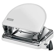 Petrus 52 WOW Taladro Perforador Clasico Metalico - Hasta 20 Hojas - Marcas de Formato - Facil Vaciado - Punzones 5.5mm - Color Blanco Metalizado