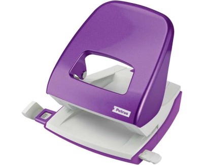 Petrus 62 Taladro Perforador - Hasta 30 Hojas - Marcas de Formato - Punzones 5.5mm - Color Violeta Metalizado