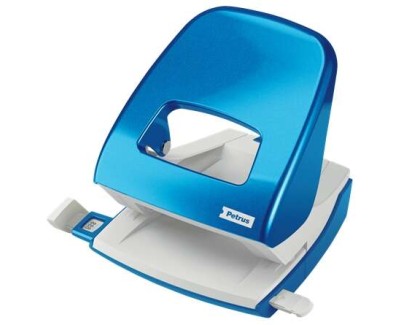 Petrus 62 WOW Taladro Perforador - Hasta 30 Hojas - Marcas de Formato - Punzones 5.5mm - Color Azul