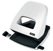 Petrus 62 WOW Taladro Perforador - Hasta 30 Hojas - Marcas de Formato - Punzones 5.5mm - Color Blanco Metalizado