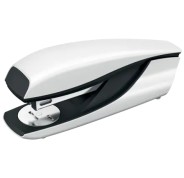Petrus 635 WOW Grapadora Metalica + Caja de 200 Grapas - Hasta 30 Hojas - Extraegrapas Integrado - Grapado Cerrado, Abierto y Clavado - Color Blanco Metalizado