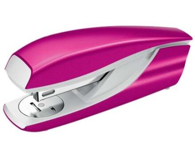Petrus 635 WOW Grapadora Metalica + Caja de 200 Grapas - Hasta 30 Hojas - Extraegrapas Integrado - Grapado Cerrado, Abierto y Clavado - Color Fucsia Metalizado
