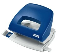 Petrus 80 Taladro Perforador Pequeño - Hasta 16 Hojas - Marcas de Formato - Facil Vaciado - Punzones 5.5mm - Color Azul