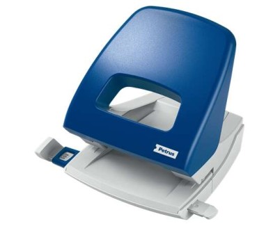 Petrus 85 Taladro Perforador - Hasta 25 Hojas - Marcas de Formato - Facil Vaciado - Punzones 5.5mm - Color Azul