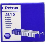 Petrus Caja de 1000 Grapas 25/10 Galvanizadas - Hasta 60 Hojas - Patilla de 10mm