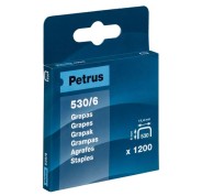 Petrus Caja de 1200 Grapas 530/6 Cobreadas para Clavadora - Patilla de 6mm