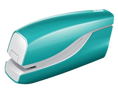 Petrus WOW E-310 Contactless Grapadora Electrica - Hasta 10 Hojas - Grapado Cerrado - Utiliza Grapas Petrus N&ordm;10 - Color Turquesa Metalizado