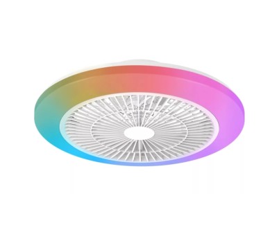 Philips Amigo Flat Fan Ceiling IR RD Ventilador de Techo con Luz LED Hasta 6500K - Aspas Integradas - 20W Ventilador + 40W Luz - RGB -  Mando a Distancia - Color Blanco
