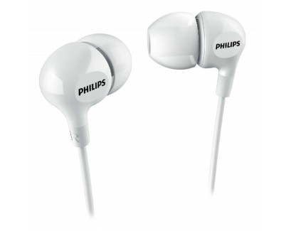 Philips Auriculares Intraurales con Cable - Jack 3.5mm - Microfono Integrado - Aislamiento Pasivo del Ruido - Boton Multifuncion - Color Blanco