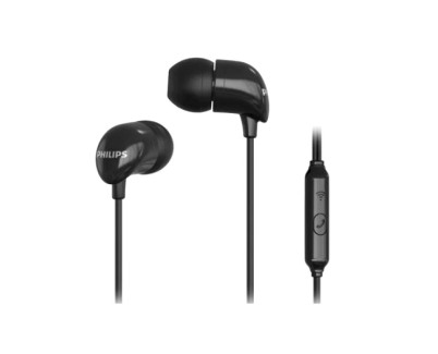 Philips Auriculares Intraurales con Cable - Jack 3.5mm - Microfono Integrado - Boton Multifuncion - Color Negro