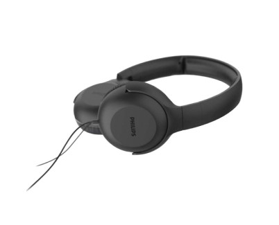 Philips Auriculares Supraaurales con Cable - Jack 3.5mm - Controles Integrado en el Cable - Microfono Integrado - Altavoz de 32mm - Color Negro