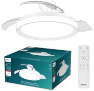Philips Bliss DC Fan Ceiling Ventilador de Techo con Luz LED Hasta 6500K - Aspas Retractiles - 35W Ventilador + 28W Luz - Mando a Distancia - Color Blanco