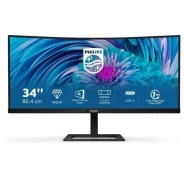 Philips E Line 346E2CUAE/00 Monitor 34\" LED Curvo WQHD+ 100Hz FreeSync Premium - Respuesta 1ms - Altavoces 10W - Ajustable en Altura e Inclinable - 21:9 - HDMI, DisplayPort, USB-C - VESA 100x100mm