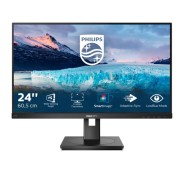 Philips S Line 242S1AE/00 Monitor 23.8\" LED IPS FullHD 75Hz - Respuesta 4ms - Altavoces 4W - Regulable en Altura, Giratorio e Inclinable - HDMI, DVI, DisplayPort, VGA - VESA 100x100mm - Color Negro