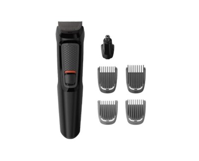 Philips Serie 3000 Recortadora de Barba Inalambrica - Incluye Accesorios - Recargable - Cuchillas Autoafilables de Acero - Incluye Peines Guia - Ergonomico - Color Negro