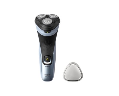 Philips Serie 3000X Afeitadora Inalambrica - Autonomia hasta 45min - Cuchillas Autoafilables - IPX7 - Tapa Protectora - Recargable - Indicador de Bateria - Antideslizante - Color Negro y Azul