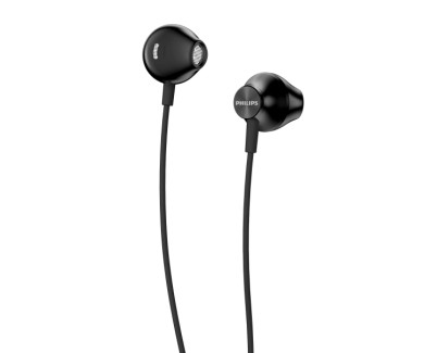 Philips TAUE100 Auriculares In?Ear con Cable - Sonido de Graves Mejorado - Controladores 14.2mm con Iman de Neodimio - Frecuencia 20Hz?20kHz - Sensibilidad 106dB - Conector Jack 3.5mm - Cable 1.2m - Color Negro