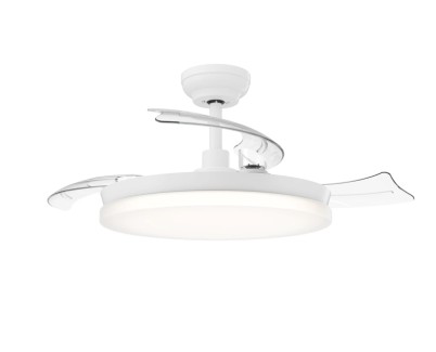 Philips Tynl Retractable Fan Ceiling Ventilador de Techo con Luz LED Hasta 5500K - Aspas Retractiles - 35W Ventilador + 28W Luz - Mando a Distancia - Color Blanco