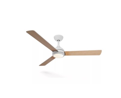 Philips Velyx Ceiling Ventilador de Techo con Luz LED Hasta 6500K - Aspas Fijas - 32W Ventilador + 24W Luz - Mando a Distancia - Color Blanco/Madera